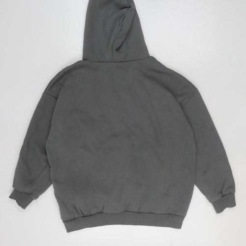 Boohoo Women’s Grey Pullover Hoodie Small Cotton Blend Casual