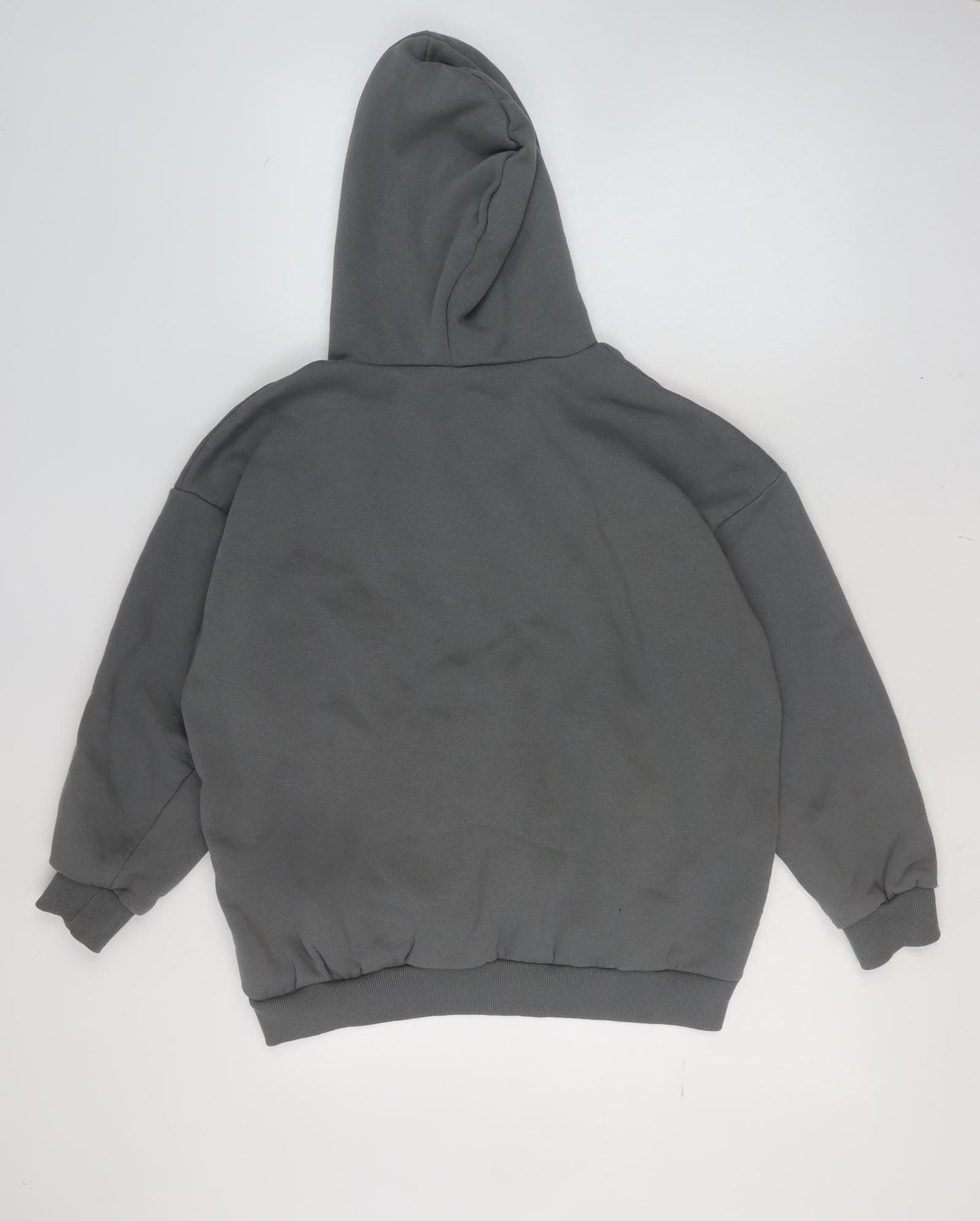 Boohoo Women’s Grey Pullover Hoodie Small Cotton Blend Casual