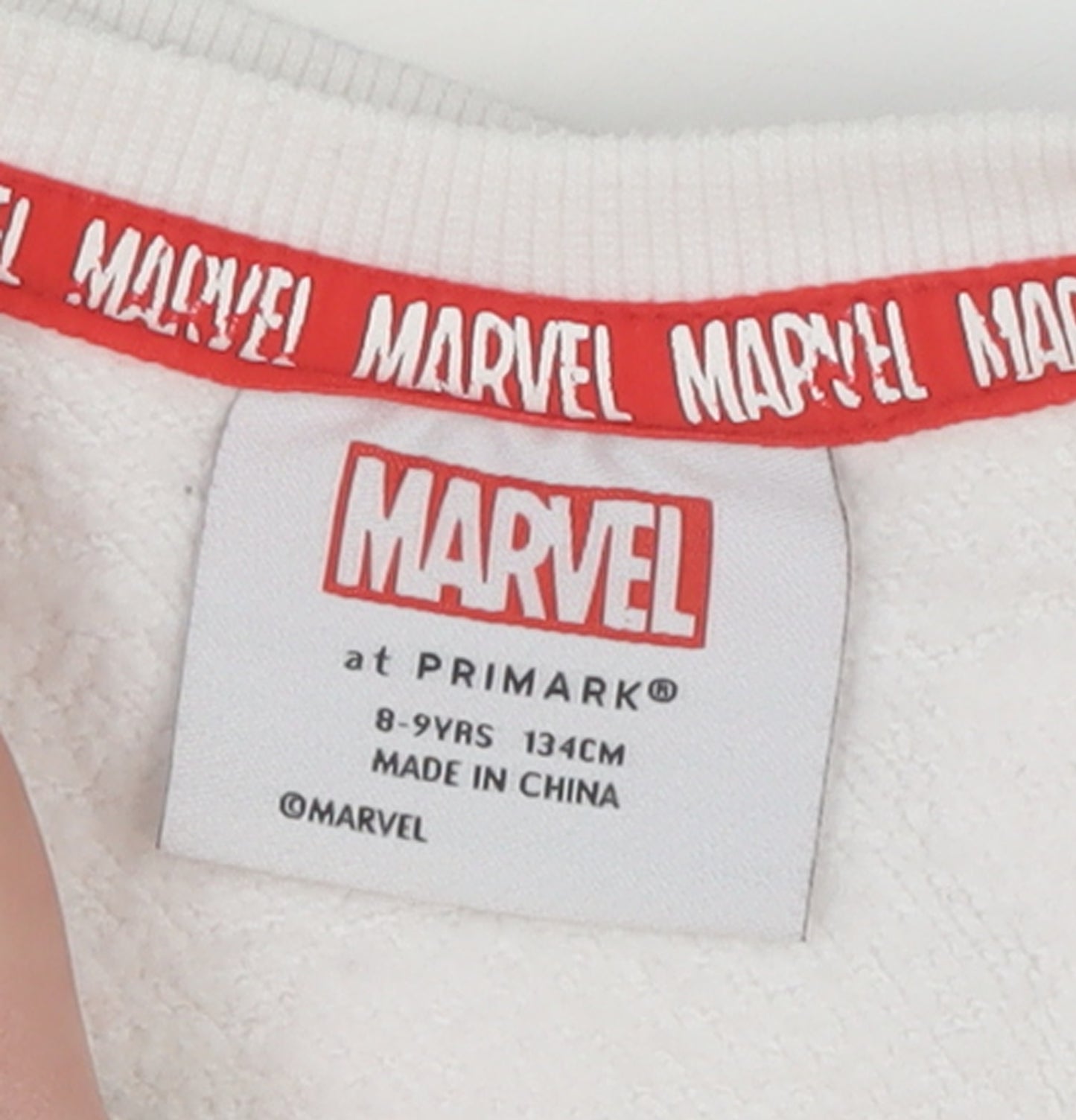Marvel Spider-Man Boys White Sweatshirt 8-9 Years Cotton Blend Pullover