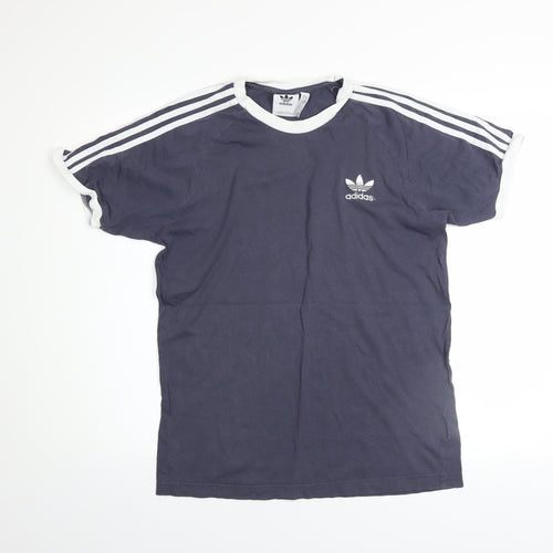 Adidas Men's Navy Blue Short Sleeve Crew Neck Cotton T-Shirt Size M