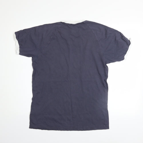 Adidas Men's Navy Blue Short Sleeve Crew Neck Cotton T-Shirt Size M
