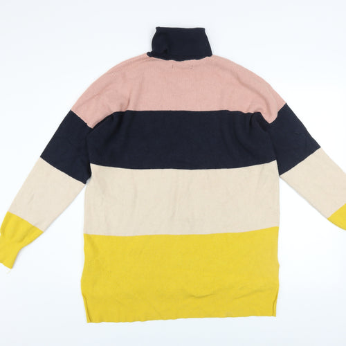ONLY Women’s Multicolour Roll Neck Long Sleeve Knit Jumper L
