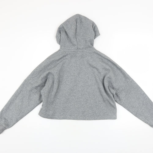 Puma Girls Grey Logo Pullover Hoodie 14-15 Years Fleece Sweatshirt