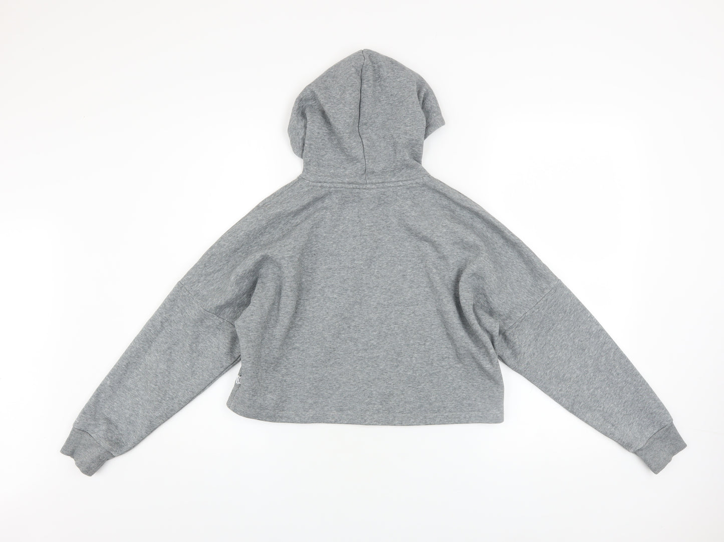 Puma Girls Grey Logo Pullover Hoodie 14-15 Years Fleece Sweatshirt