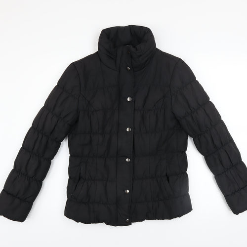 Marks and Spencer Women’s Black Puffer Jacket Size S Lightweight Zip