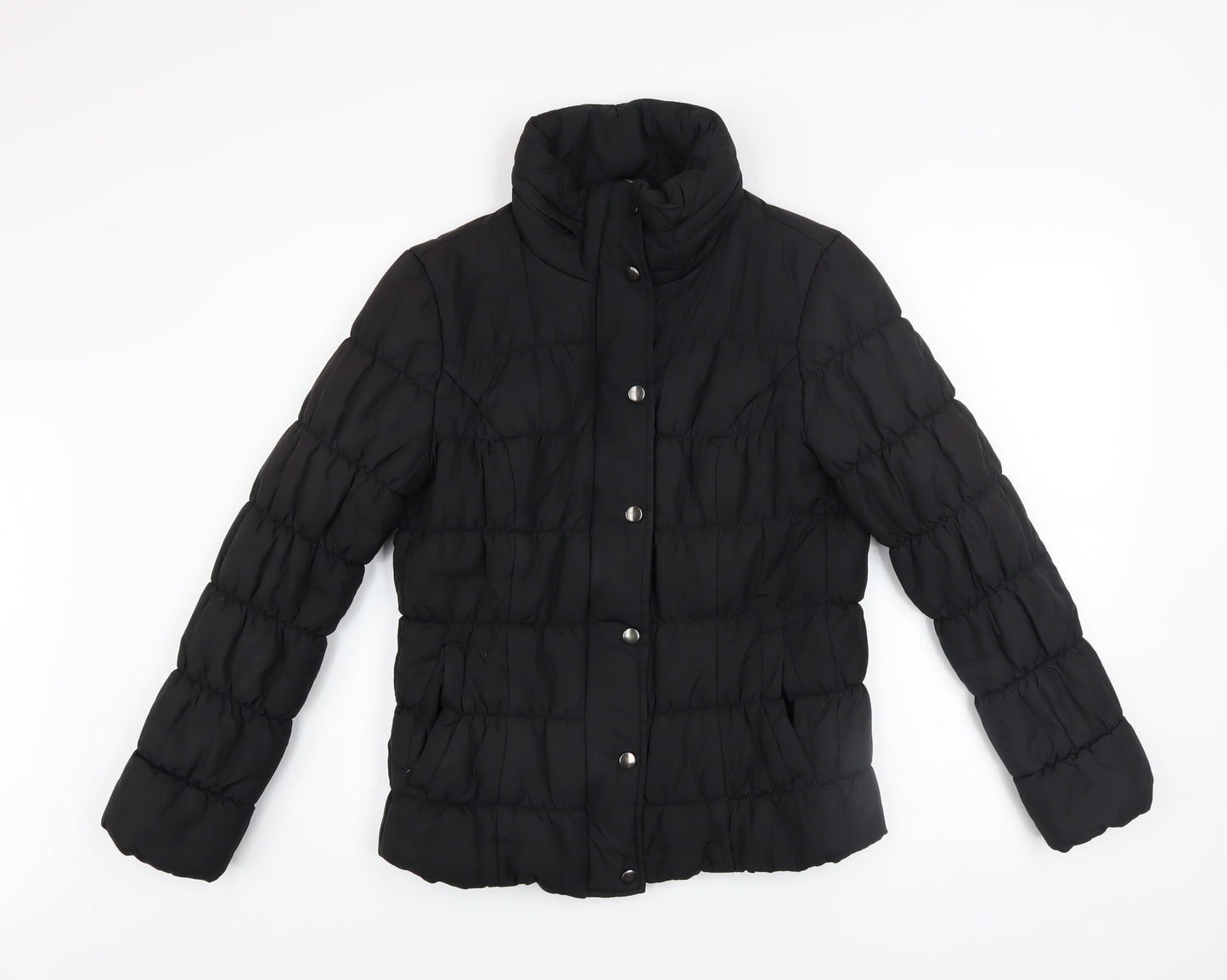 Marks and Spencer Women’s Black Puffer Jacket Size S Lightweight Zip