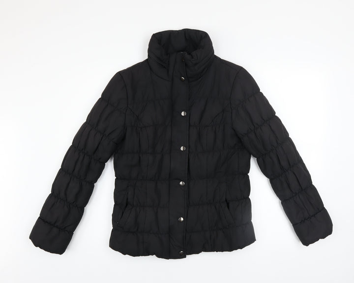 Marks and Spencer Women’s Black Puffer Jacket Size S Lightweight Zip