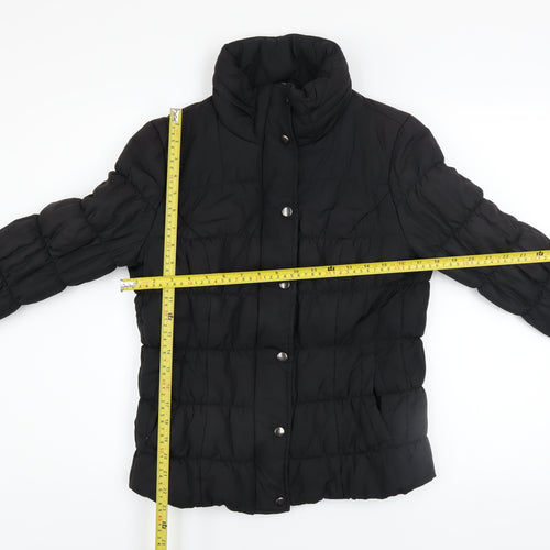 Marks and Spencer Women’s Black Puffer Jacket Size S Lightweight Zip