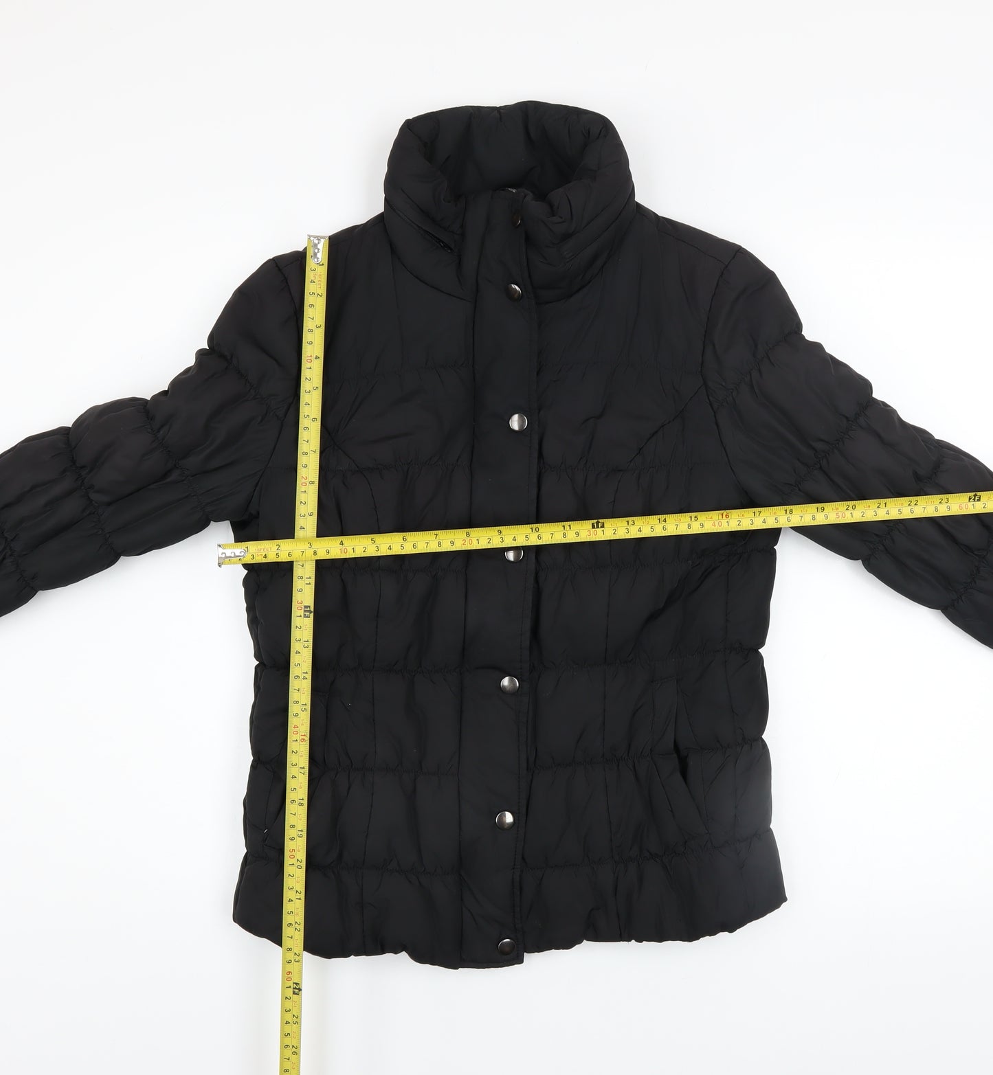 Marks and Spencer Women’s Black Puffer Jacket Size S Lightweight Zip