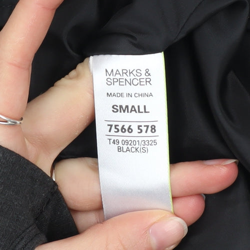 Marks and Spencer Women’s Black Puffer Jacket Size S Lightweight Zip