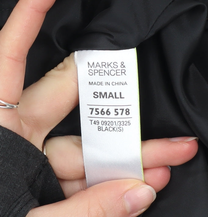 Marks and Spencer Women’s Black Puffer Jacket Size S Lightweight Zip