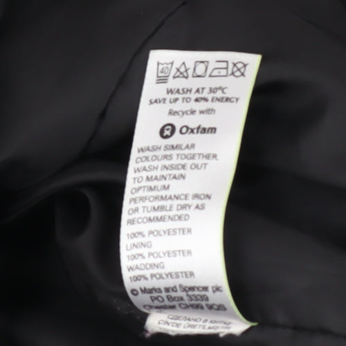 Marks and Spencer Women’s Black Puffer Jacket Size S Lightweight Zip