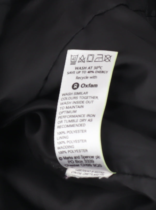 Marks and Spencer Women’s Black Puffer Jacket Size S Lightweight Zip