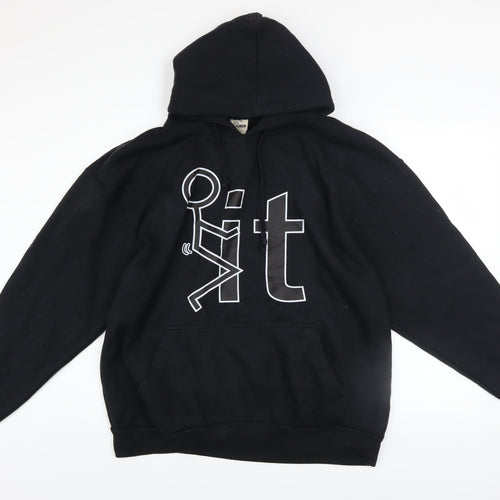 Jon Lauren Men's Black XL Pullover Funny Graphic Hoodie