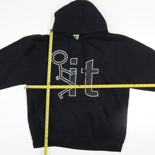 Jon Lauren Men's Black XL Pullover Funny Graphic Hoodie