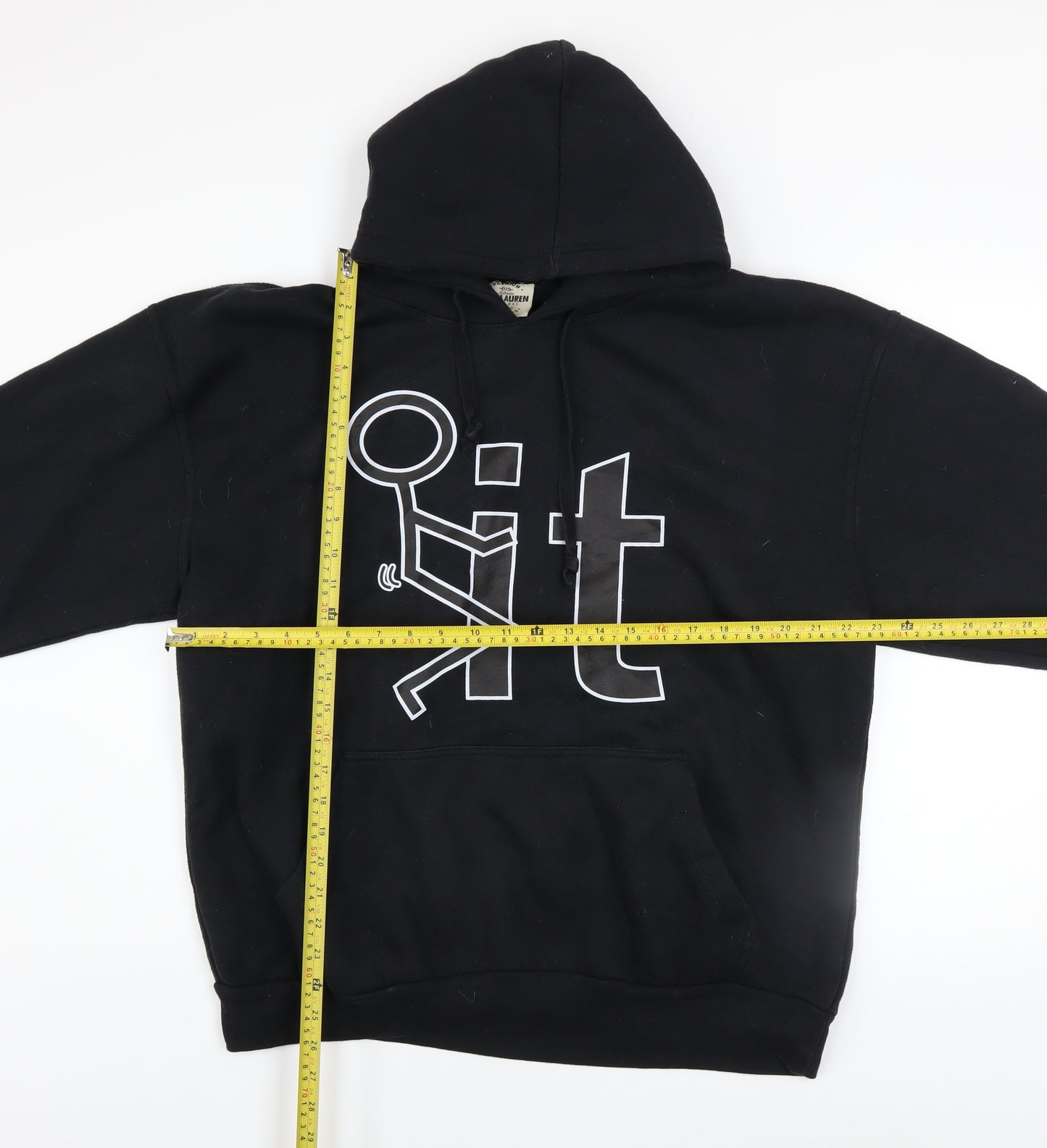 Jon Lauren Men's Black XL Pullover Funny Graphic Hoodie