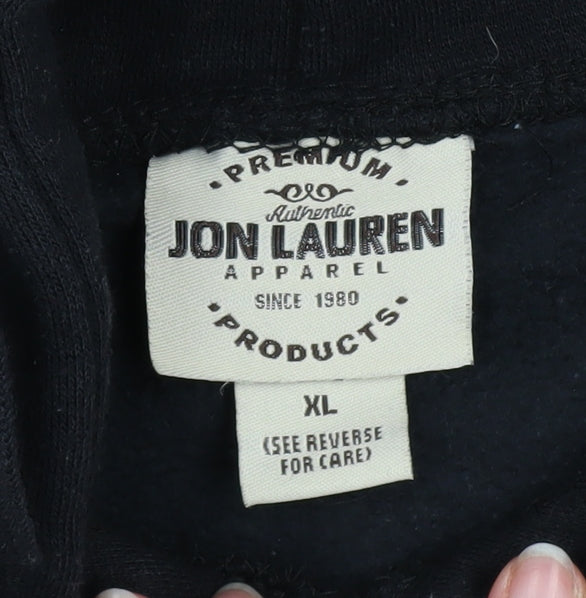Jon Lauren Men's Black XL Pullover Funny Graphic Hoodie