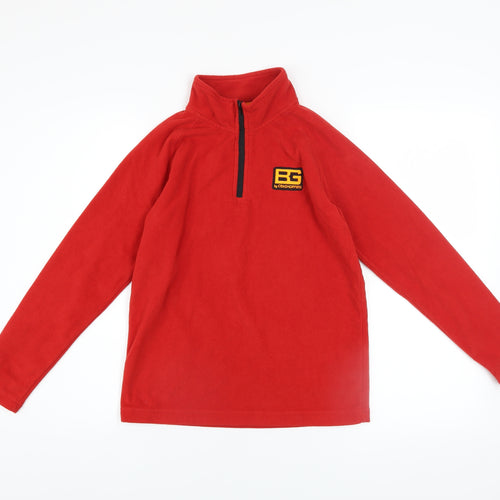 Craghoppers Bear Grylls Boys Red Fleece 1/4 Zip Sweatshirt Age 11-12