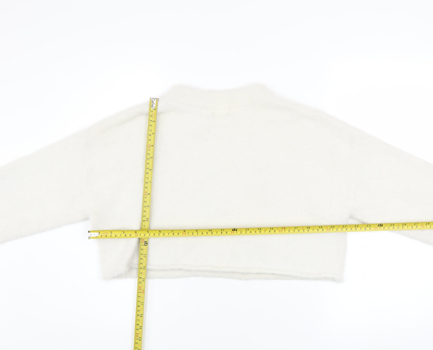 H&M Women’s White Crew Neck Long Sleeve Pullover Jumper Size M