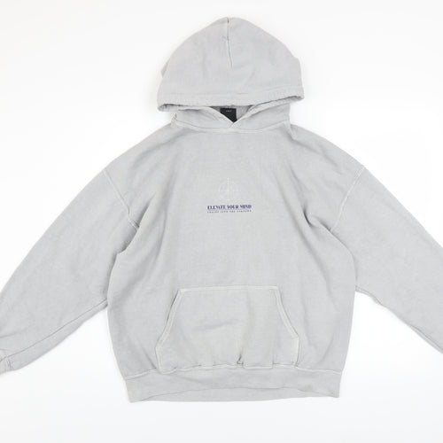 Urban Outfitters Men's Grey Relaxed Fit Space Graphic Pullover Hoodie S
