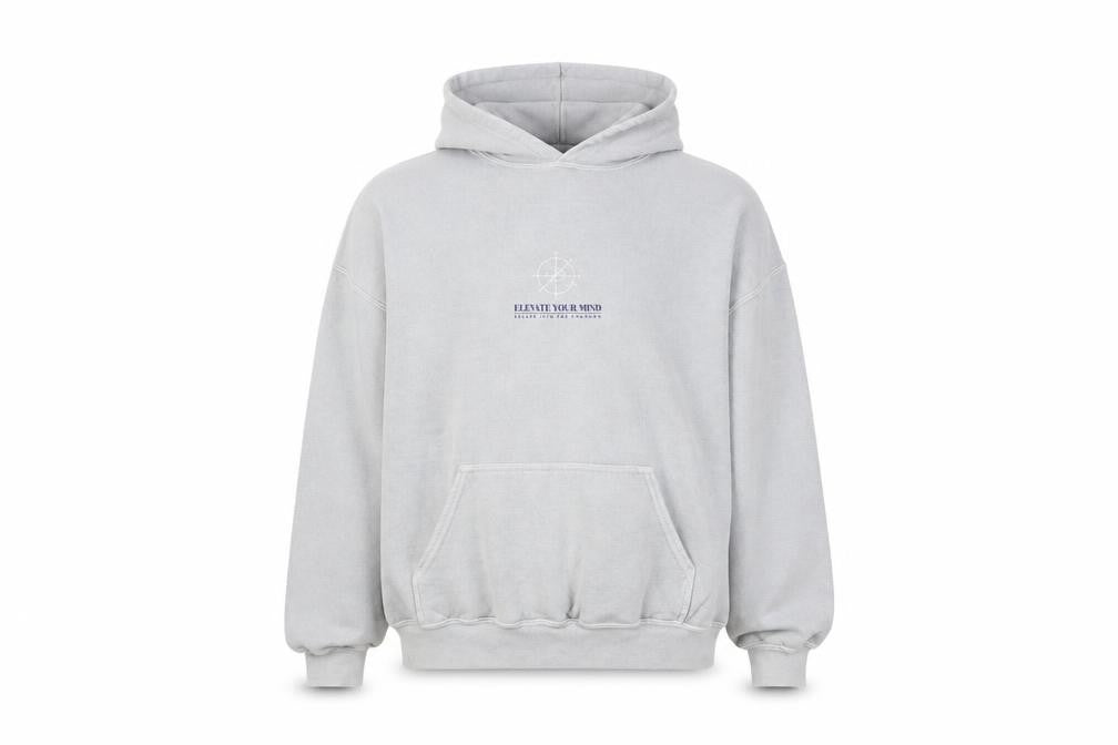 Urban Outfitters Men's Grey Relaxed Fit Space Graphic Pullover Hoodie S