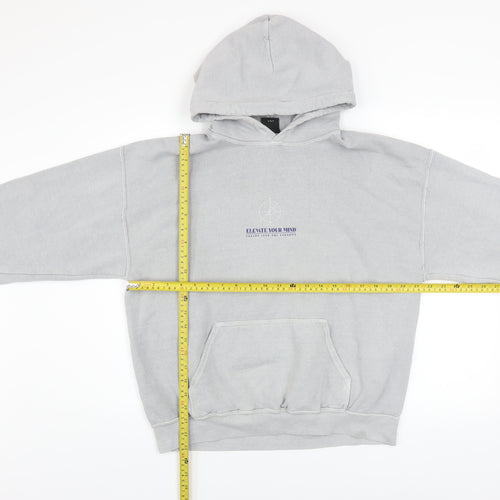 Urban Outfitters Men's Grey Relaxed Fit Space Graphic Pullover Hoodie S