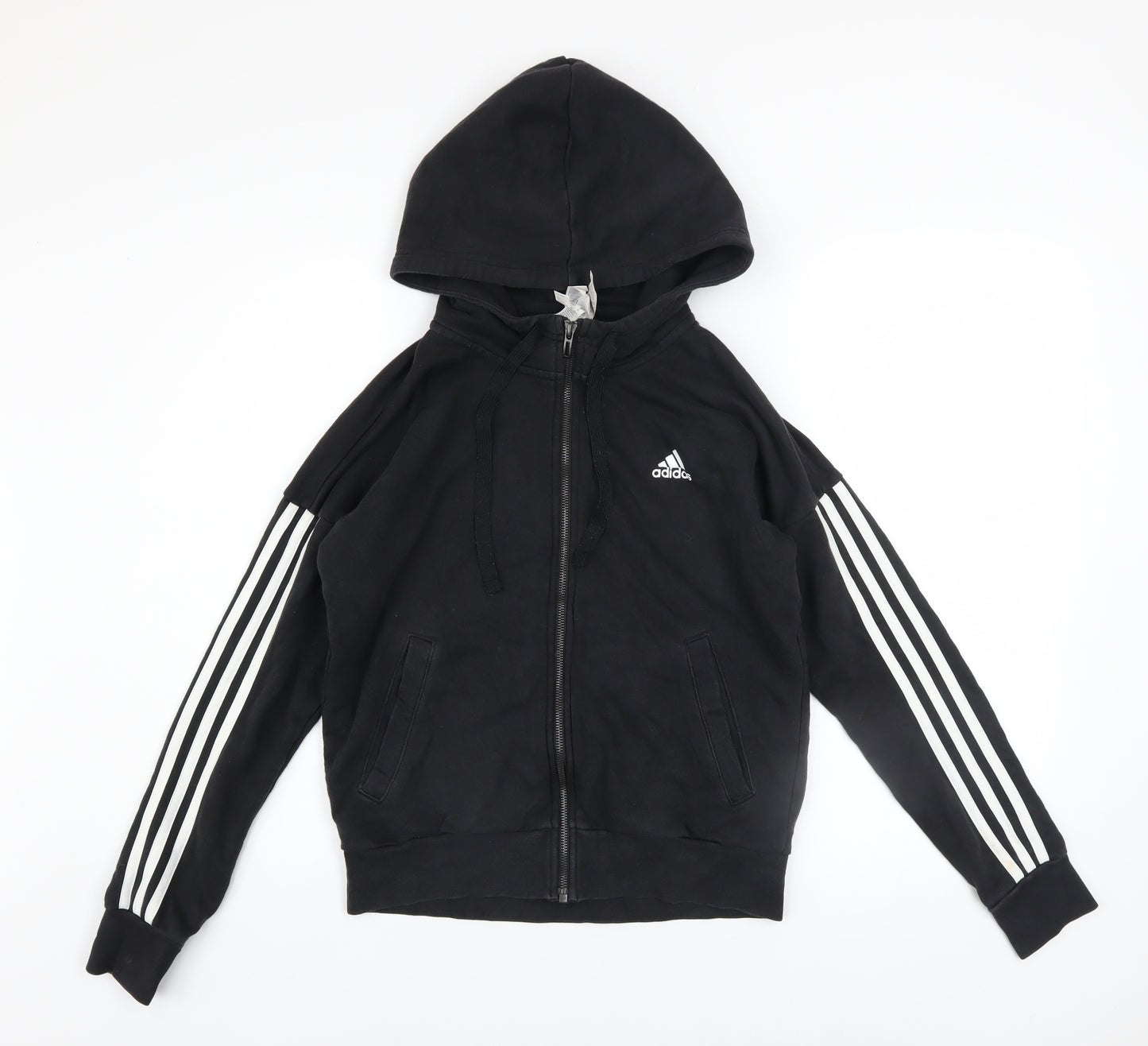 Adidas Womens Black Full Zip Hoodie Size S Hooded Sweatshirt