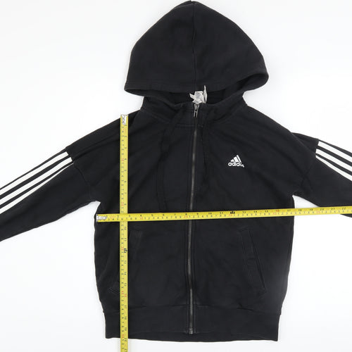 Adidas Womens Black Full Zip Hoodie Size S Hooded Sweatshirt