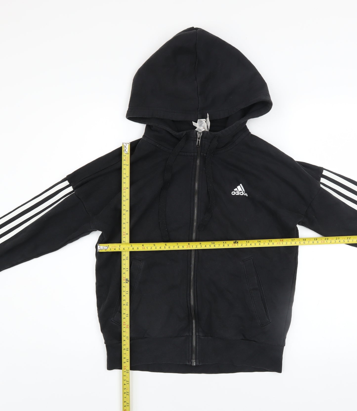 Adidas Womens Black Full Zip Hoodie Size S Hooded Sweatshirt