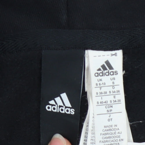 Adidas Womens Black Full Zip Hoodie Size S Hooded Sweatshirt