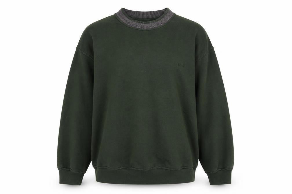 Luxador Mens Green XL Pullover Sweatshirt Crew Neck Casual Fleece