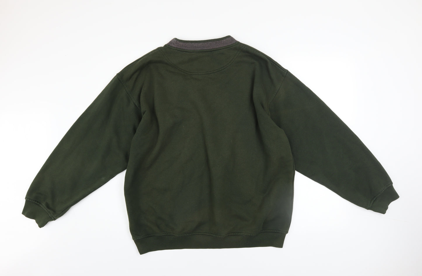 Luxador Mens Green XL Pullover Sweatshirt Crew Neck Casual Fleece