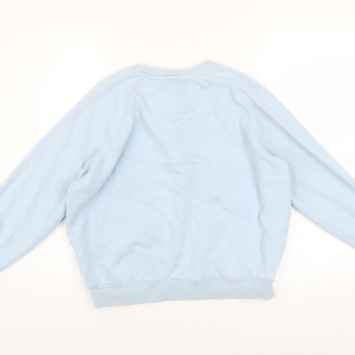 Crew Clothing Company Women Blue Henley Sweatshirt Size 6 Cotton