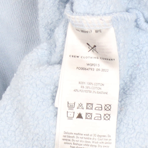 Crew Clothing Company Women Blue Henley Sweatshirt Size 6 Cotton