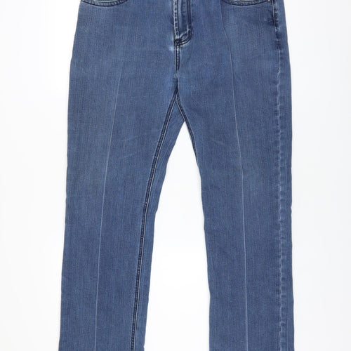 André Men’s Blue Straight Jeans 38/32 Stretch Cotton Denim