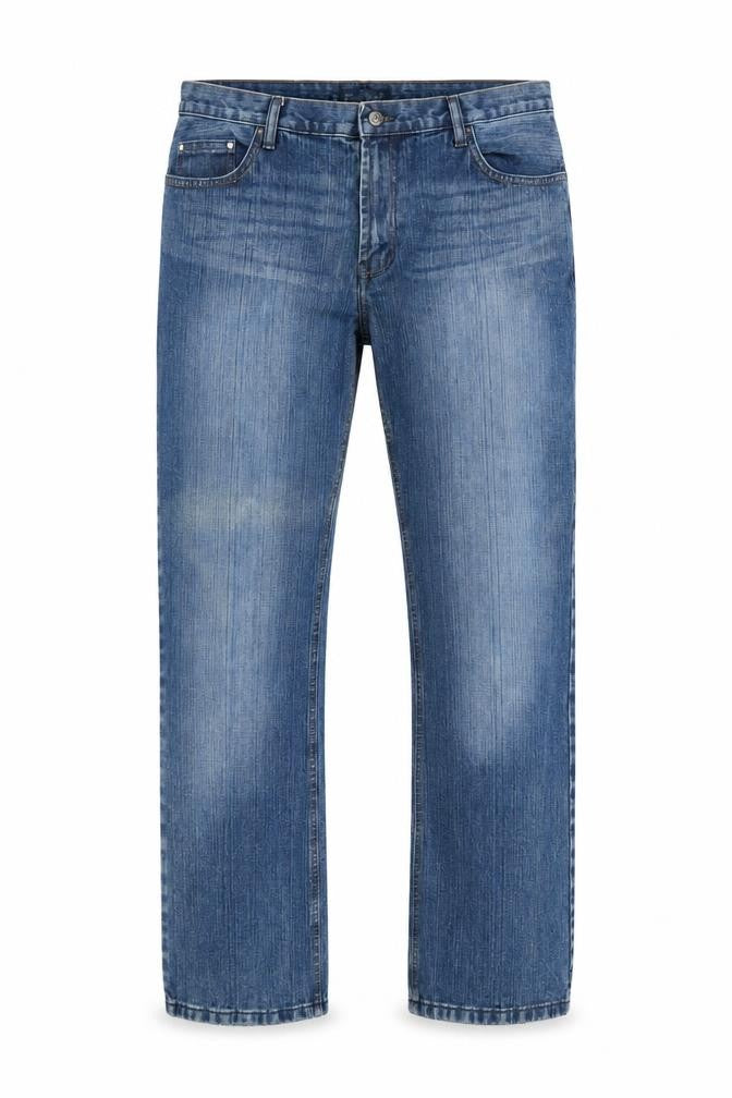 Front view of FB Jeans Men's Blue Straight Leg Denim Jeans 38/32