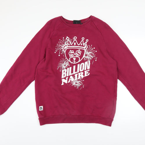 PANUU Mens Red XL Pullover Graphic Print Billionaire Sweatshirt