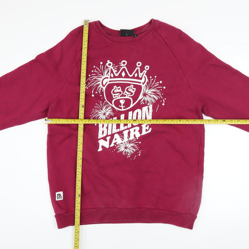 PANUU Mens Red XL Pullover Graphic Print Billionaire Sweatshirt