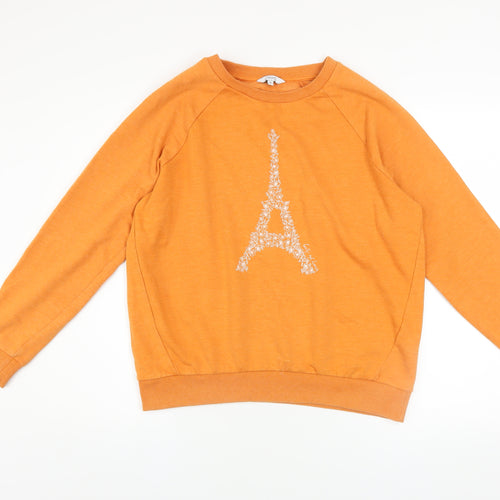 Next Women’s Orange Paris Eiffel Print Pullover Sweatshirt M