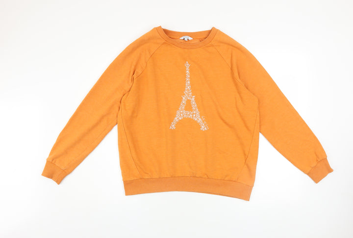 Next Women’s Orange Paris Eiffel Print Pullover Sweatshirt M