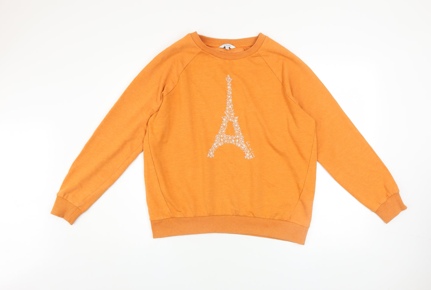 Next Women’s Orange Paris Eiffel Print Pullover Sweatshirt M