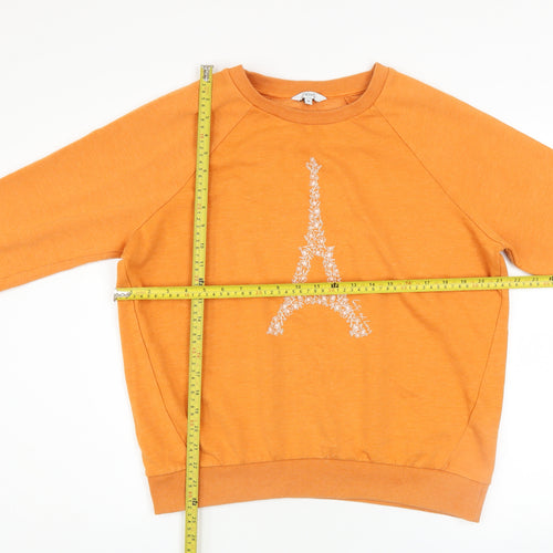 Next Women’s Orange Paris Eiffel Print Pullover Sweatshirt M