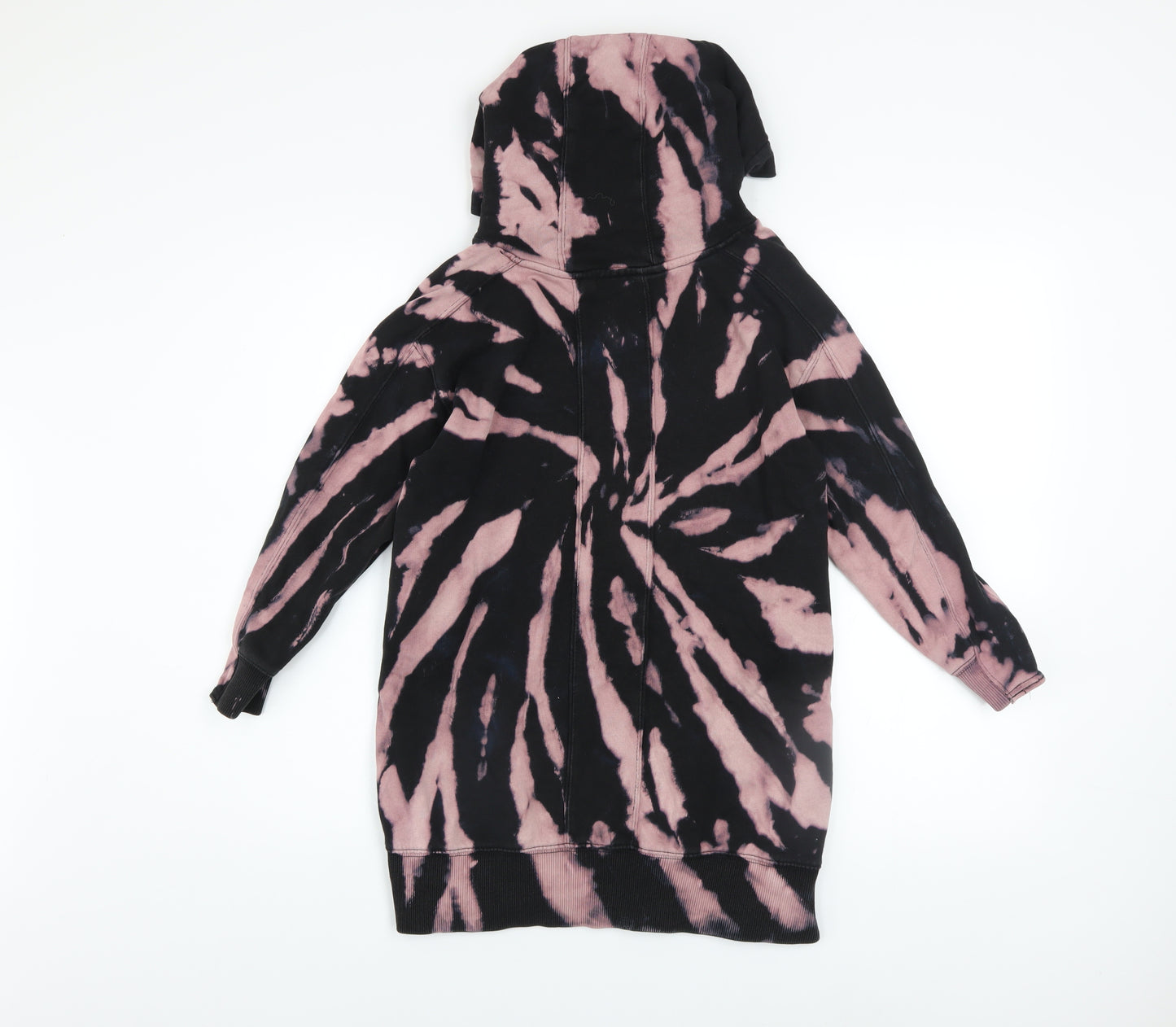 Next Girls Multicoloured Tie Dye Pullover Hoodie 8 Years with Zip Detail