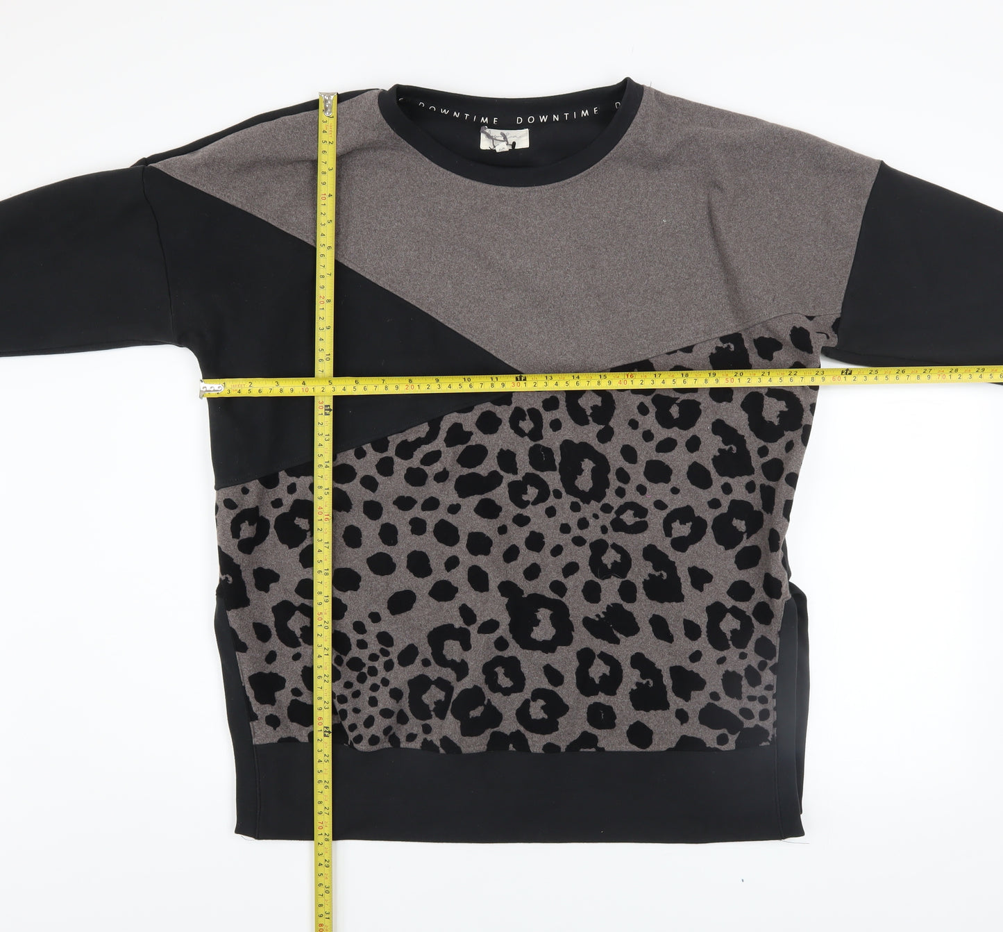 Next Women Black Leopard Print Pullover Sweatshirt Size 12