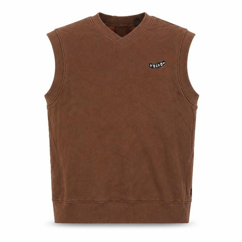 Volcom Men's Brown Sleeveless V-Neck Cotton Blend Casual Top M
