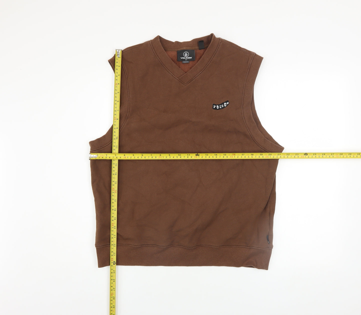 Volcom Men's Brown Sleeveless V-Neck Cotton Blend Casual Top M