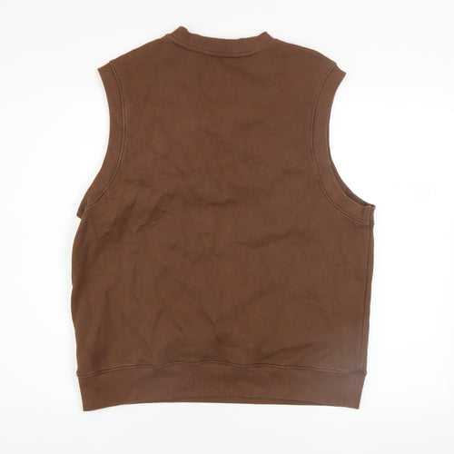 Volcom Men's Brown Sleeveless V-Neck Cotton Blend Casual Top M