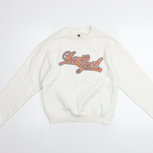 H&M Divided Women's White New York Graphic Sweatshirt XS