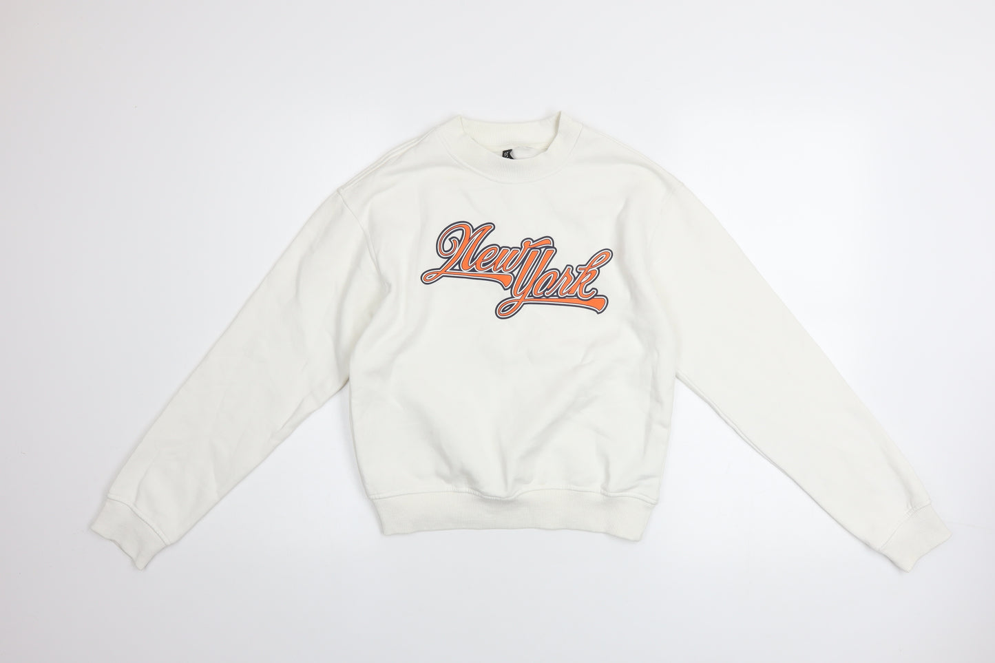 H&M Divided Women's White New York Graphic Sweatshirt XS