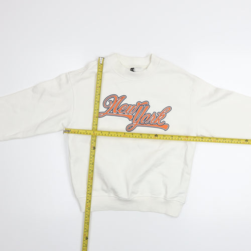 H&M Divided Women's White New York Graphic Sweatshirt XS
